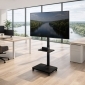 HP129L, TV Ständer mit Rollen höhenverstellbar, 32" - 75" (81 - 190 cm), belastbar bis 45 kg, Hoch- & Querformat