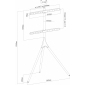 HT22L schwarz / Nussbaum, Staffelei / Bodenstativ für Flachbildschirme, für Bildschirme 50" - 75" (127-190 cm), bis 32 kg