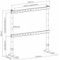 HT26L, Universal Standfuß für Flachbildschirme, für Bildschirme 49"-75" (124-190 cm), Belastung bis 40 kg, schwarz & Holzdesi