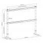 HT27L, Universal Standfuß für Flachbildschirme, für Bildschirme 70"-90" (178-229 cm), Belastung bis 60 kg, schwarz & Holzdesign