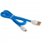 MBFL-30 blau, USB - Micro-USB-Flachkabel, 3,0m