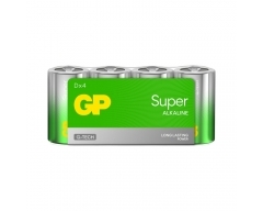D Mono Batterie GP Alkaline Super 1,5V 4 Stück Folie
