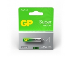 AAA Batterie GP Alkaline Super, 50% stärker, 1,5V (4 Stück)