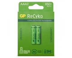 AAA Akku GP NiMH 650 mAh ReCyko 1,2V 2 Stück DECT