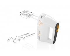 CREMA (Handmixer) Weiß, Leistungsaufnahme 300 W , 5 Geschwindigkeitsstufen , TURBO Taste , ZUBEHÖR: 2 R