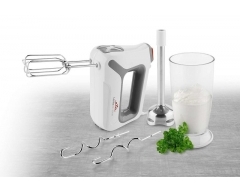 LENTO Set (Handmixer mit Mixstab) Weiß/Grau, Leistungsaufnahme 550 W , DC Motor , 4 Geschwindigkeiten ,