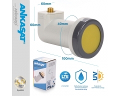 ANK PREMIUM UV LNB SINGLE LNC SUNPROTECT+, inkl. Wetterschutzkappe, inkl. 2x vergoldete F-Stecker