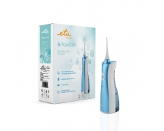 AQUACARE (Munddusche) Weiß / Blau, Schonende und wirksame Reinigung von Zahnzwischenräumen, Implan- tat