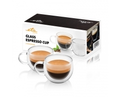 ETA Espresso Glas Set , Espresso Gläser mit Henkel , Volumen des Glases 80 ml , 2 Stück pro Packung