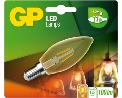 LED Lampe GP 080565 E14 B35 Kerze Filament Gold 1,2W 1 Stück