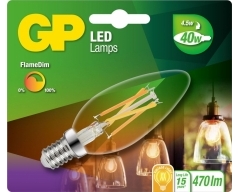 LED Lampe GP 087472 E14 B35 Kerze Filament FlameDim 4,5W 1 Stück