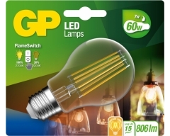 LED Lampe GP 085317 E27 A60 Classic Filament FlameSwitch 7W 1 Stück