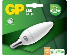 GP LED Lampe, E14, 6W, Kerze, DIMMBAR, 078050