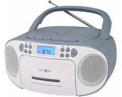 RCR2260 weiß/blau, Boombox mit Radio, MP3/CD, Kassette und AUX-IN