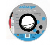 ANK SK 120/100, Koaxialkabel, Antennenkabel, 120dB, 3 fach Schirmung, Stahl/Kupfer, mit Meterbedruckung, 6,8mm, 100m Spule, weiß