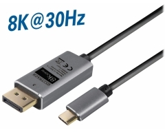 C522-1L, 1,0m DisplayPort Kabel, USB Typ C Stecker auf DisplayPort Stecker, DisplayPort Version 1.4, 8k@30Hz, Plug & Play