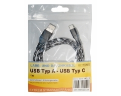 C527-1SL schwarz, 1,0 m, USB-C, Verbindungskabel, USB A Stecker auf USB C Stecker