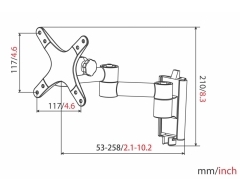 H5-3L, für Bildschirme 13" - 30" (33-76cm), trägt bis zu 20 kg