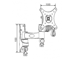 H6-1L, für Bildschirme 10" - 30" (25-76 cm), trägt bis zu 25 kg