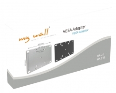 HA2L silber, VESA Adapter, adaptiert VESA 75 / 100 auf bis zu VESA 200 x 100