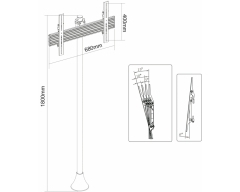 HD6L, Standfuß für LCD TV, für Bildschirme 37" - 70" (94 - 178 cm), Belastung bis 30 kg