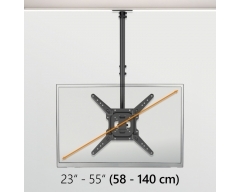 HD9L, 23" - 55" (58 - 140 cm), Belastung bis 35 kg, für Flach- oder Schrägdecke geeignet
