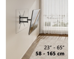 HEG6L, schwenkbare TV Wandhalterung, 23" - 65" (58 - 165 cm), belastbar bis 30 kg, neigbar, schwenkbar, variabler Wandabstand