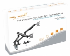 HL23-2L, vollbeweglicher Tischhalter mit Federsystem für 2 Flachbildschirme