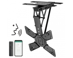 HL48ML schwarz, Motorisierter & klappbarer TV Deckenhalter