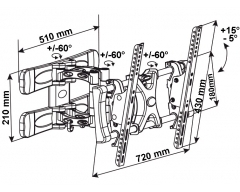 HP10-2L, für Bildschirme 32" - 50" (81-127cm), trägt 10 bis 40 kg