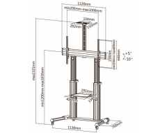 HP102L, Standfuß für LCD TV, für Bildschirme 60" - 100" (152 - 254 cm), Belastung bis 80 kg