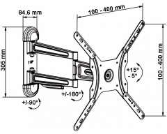 HP12-2SL, für Bildschirme 32" - 47" (81 - 119 cm), Belastung bis 30 kg