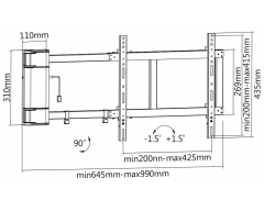 HP29L, motorisiert, für Bildschirme 32" - 60" (81 - 152 cm), Belastung: 40 kg