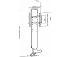 HP30-1L, Motorisierter TV Einbaulift zum integrieren in Möbel