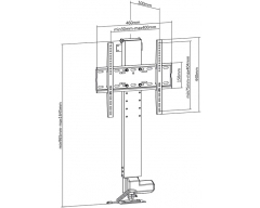 HP30L, motorisierter TV Einbaulift zum Integrieren in Möbel, mit Fernbedienung, für Bildschirme 32" - 48" (81 - 122 cm)