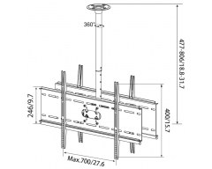 HP4L, für 2 Bildschirme 37" - 60" (94-152cm), trägt bis zu 80 kg