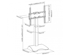 HP61L, motorisiert, für Bildschirme 32" - 65" (81 - 165 cm), Belastung bis 50 kg, höhenverstellbar