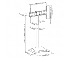 HP62L, motorisiert, für Bildschirme 37" - 75" (94 - 190 cm), Belastung bis 50 kg, höhenverstellbar, mit 4 Rollen