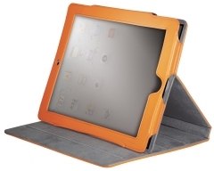 HI5L, Etui und Ständer für das iPad 2, iPad 3 und iPad 4, Lederoptik, Orange / Grau