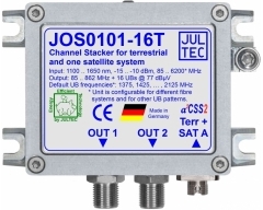 JOS0101-16T, Einkabelumsetzer für 1 Satelliten und Terr.,1x Glasfasereingang FC/PC,16x Receiver im Einkabelmodus/CSS