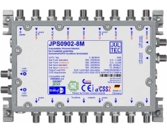 JPS0902-8M, Gen.2 Einkabelumsetzer für 2 (4) Satelliten, a²CSS2 9 Stammleitungen (passiv), Sat kaskadierbar,2x Ausgang