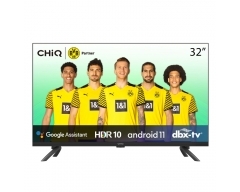 CHiQ 32G7LX, HD,Frameless Design, Android, HDR10, 8-Bit Panel,  DVB-T2/C/S2, Netflix, Youtube, Amazon Prime Video, Maxxdome, LAN