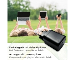 MQ7L, GaN Schnellladegerät 100 W, 1x USB C, Eingang: 200-240 V, Ausgang: 5 V – 20 V (max. 5 A / 100 W), PPS & AVS Unterstützung