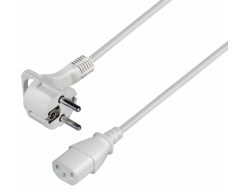KGK20W, 1,5m  Flach-Schutzkontakt Stecker - Kaltgeräte-Kupplung IEC320C13