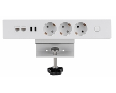 NV62L, 3-fach Schutzkontakt-Steckdosen-Leiste, mit 2 USB Ladebuchsen und 2 Ethernet-Ports, 1,8 m