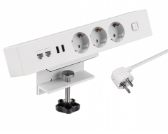 NV62L, 3-fach Schutzkontakt-Steckdosen-Leiste, mit 2 USB Ladebuchsen und 2 Ethernet-Ports, 1,8 m