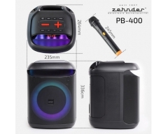 Zehnder PB-400 PartyBox Bluetooth integrierte Partybeleuchtung