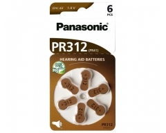 PANASONIC Zinc-Air PR312 (PR41) BL6 (Hearing Aid)