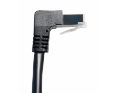 TI46-1L, 1,0m, Cat6A / S/FTP (PIMF) Patchkabel, 90° gewinkelt