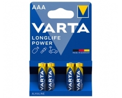 VARTA 4903, Longlife Power AAA, Batterie Alkaline LR03, Micro, 1.5 V, Blister (4)